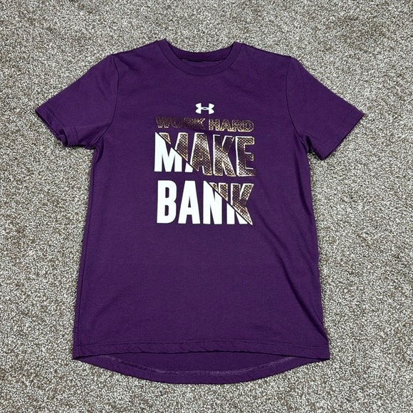 Under Armour UA Girls Youth Size Medium Short Sleeve Graphic T-Shirt Top Shirt - Picture 1 of 4